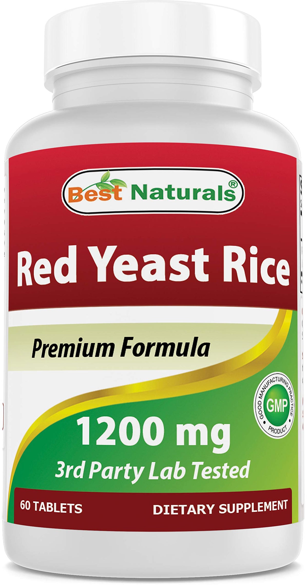Best Naturals Arroz de Levadura Roja 1200mg botella-vertiendo posible apoyo a colesterol saludable