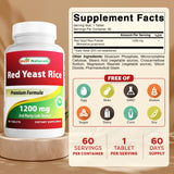 Best Naturals Arroz de Levadura Roja 1200mg capsulas-caja uso diario para bienestar potencial