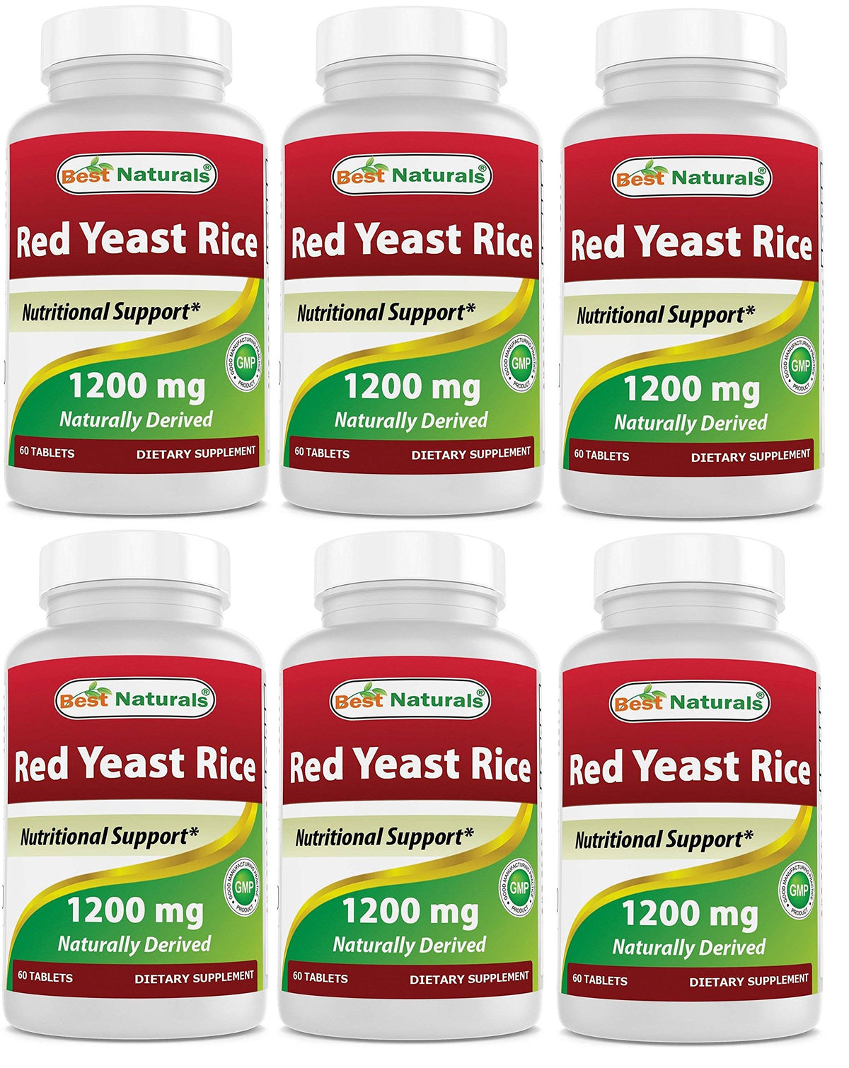 Best Naturals tableta 1200 mg de arroz de levadura roja, apoyo al colesterol