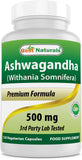 Best Naturals Ashwagandha bote de 500 mg para relajación y bienestar diario