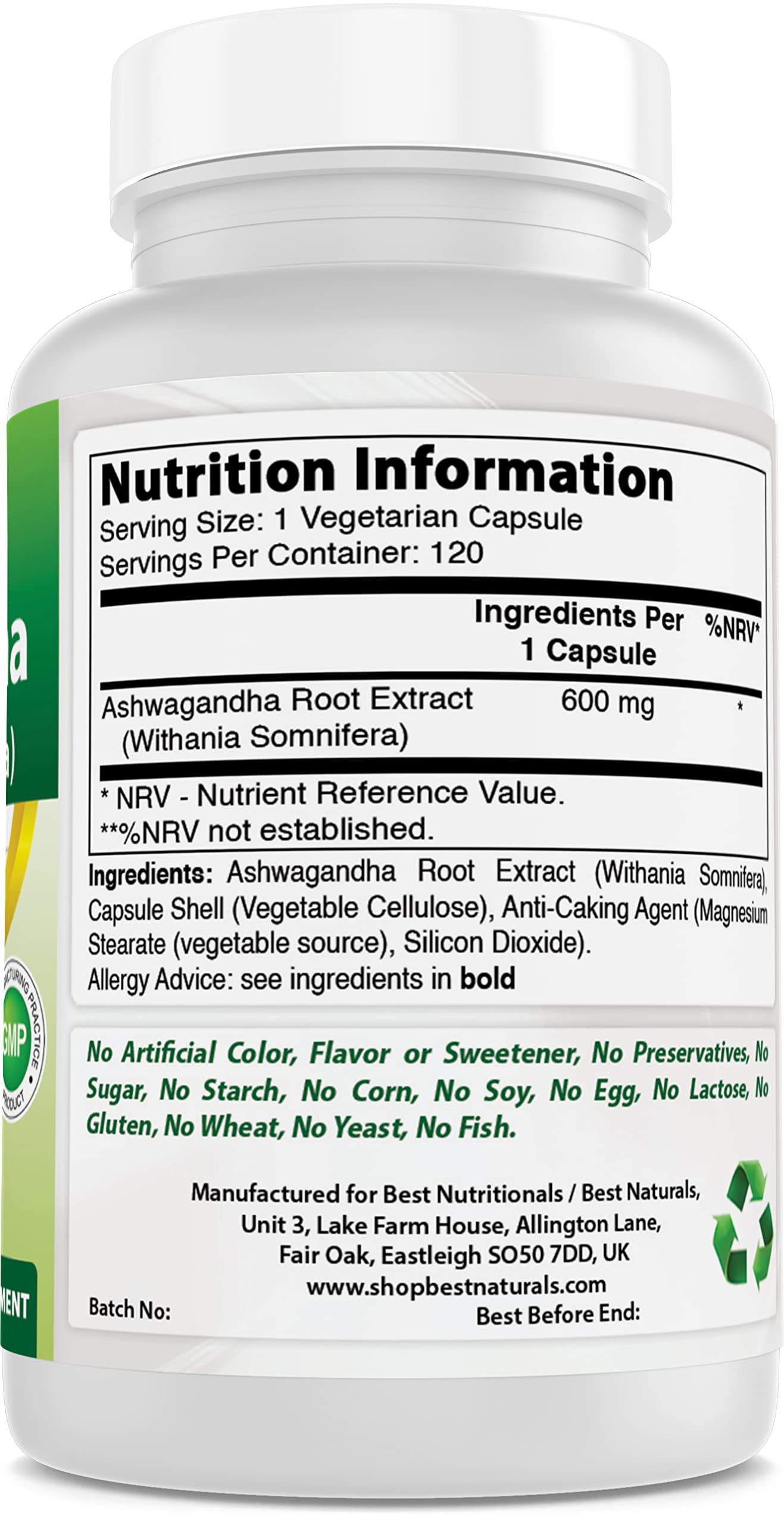 Best Naturals Ashwagandha hecho en EE. UU. para pureza y potencia