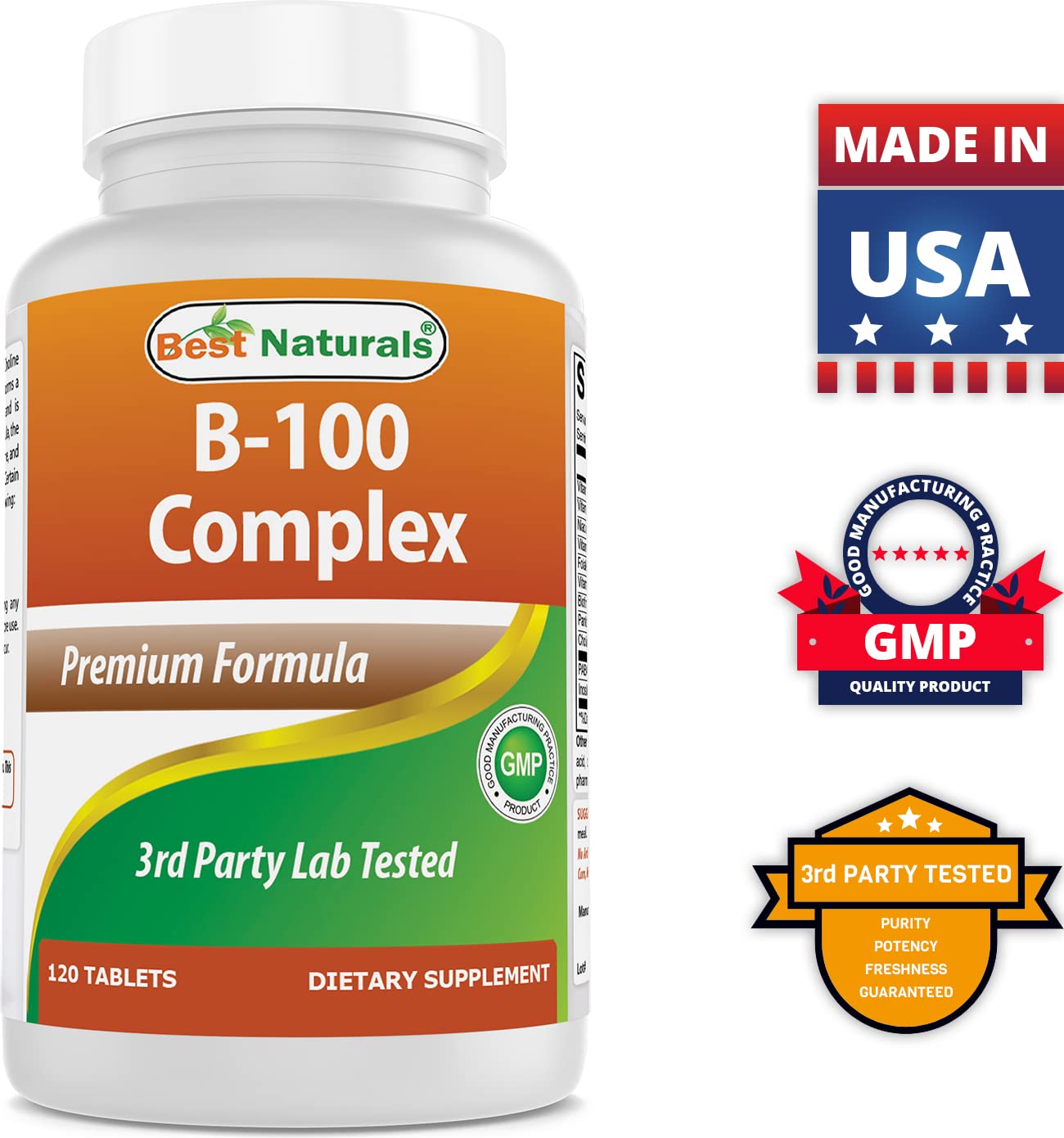 Best Naturals B-100 Complejo pack tres: conveniencia para varios meses