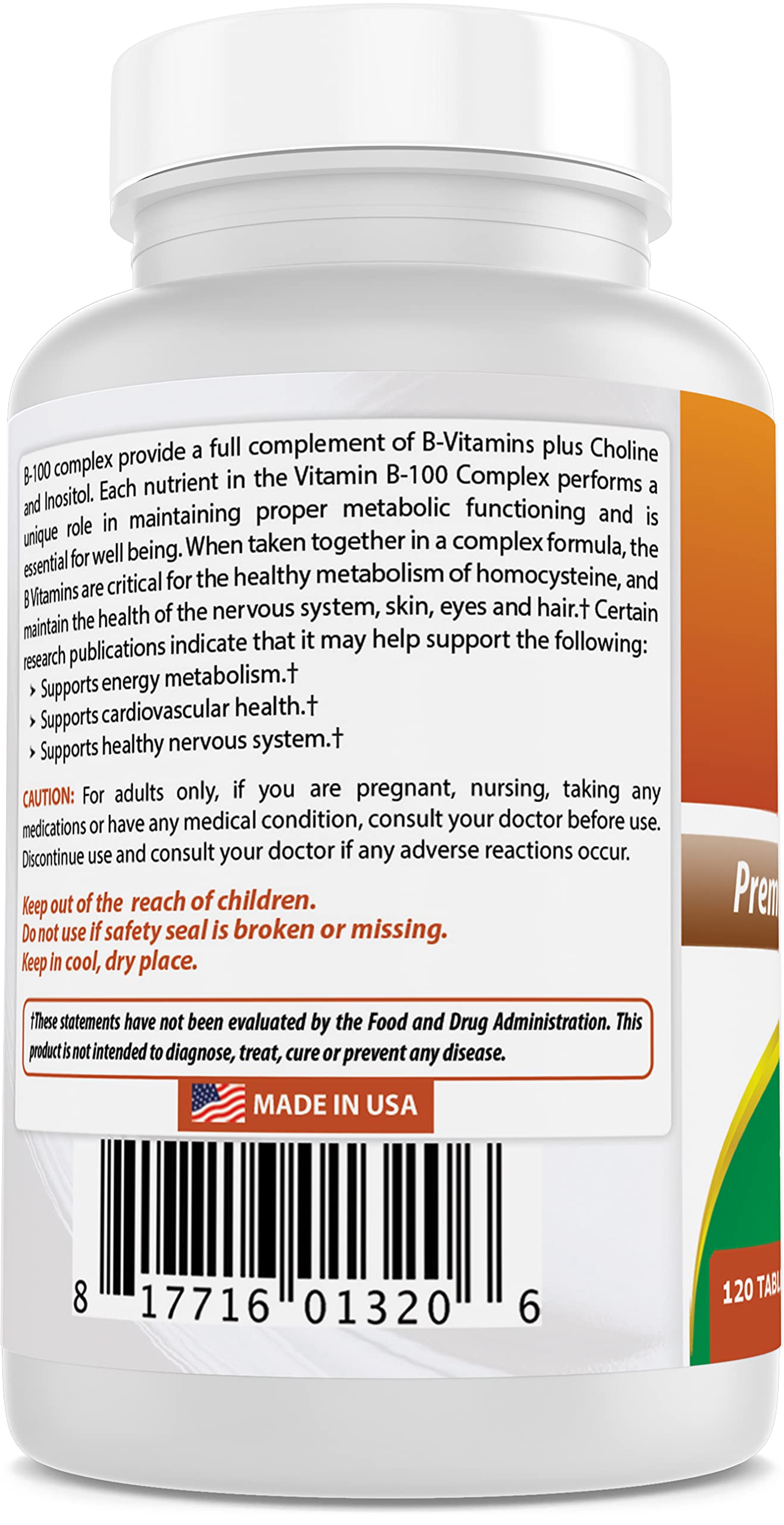 Best Naturals B-100 Complejo sin colorantes ni edulcorantes artificiales