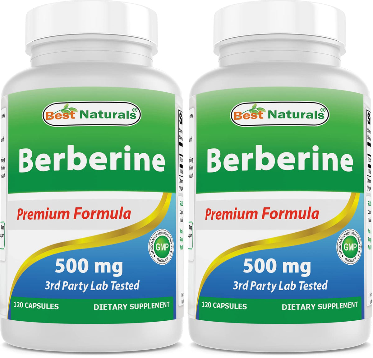 Best Naturals Berberina 500mg cápsulas en botella, posible apoyo a la salud general.
