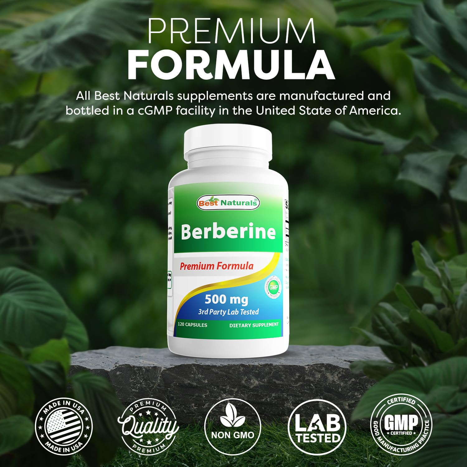 Best Naturals Berberina 500mg, pruebas de laboratorio de terceros para pureza.