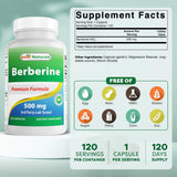 Best Naturals Berberina cápsulas primer plano para uso diario