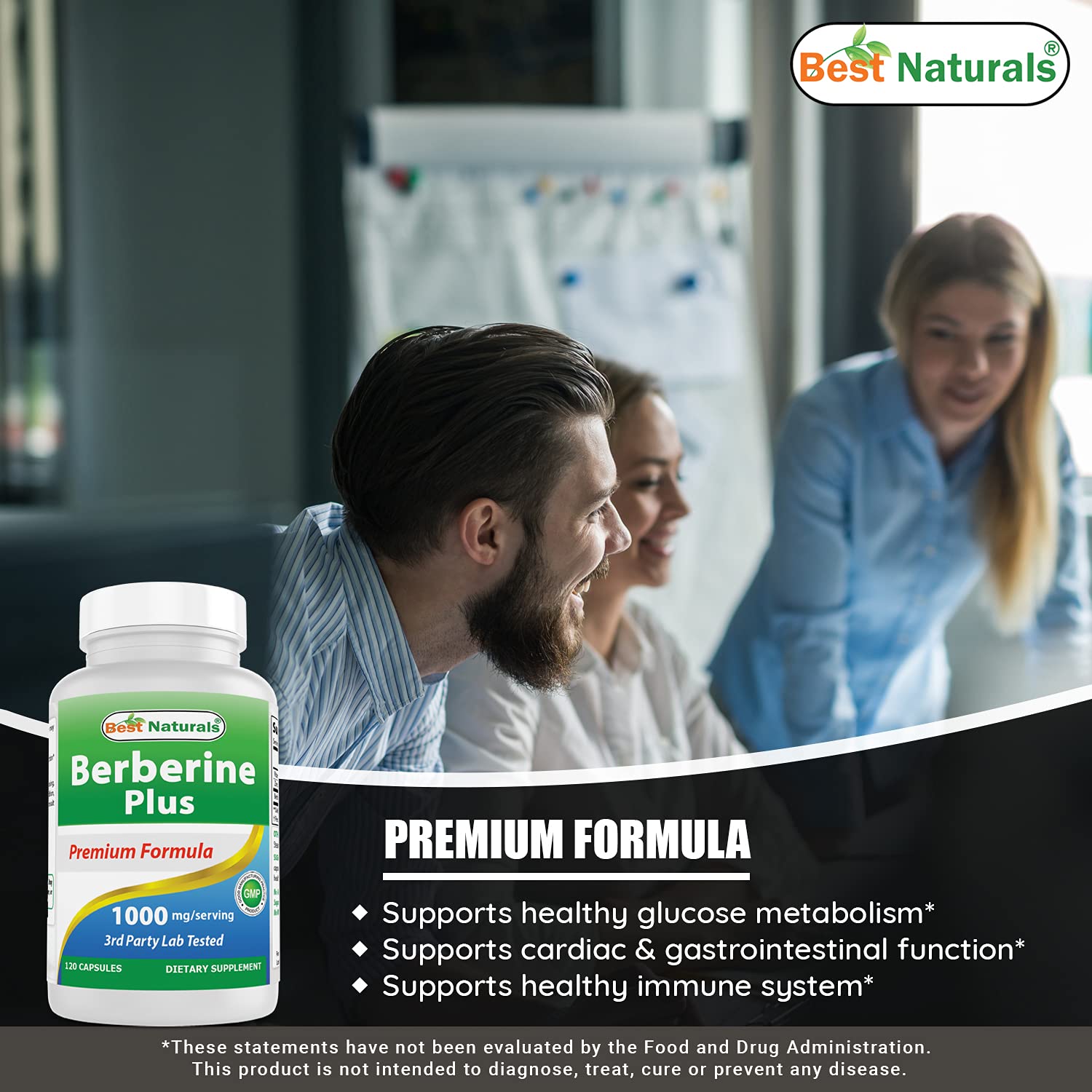 Fabricación en Estados Unidos de Best Naturals Berberine Plus en instalación GMP.
