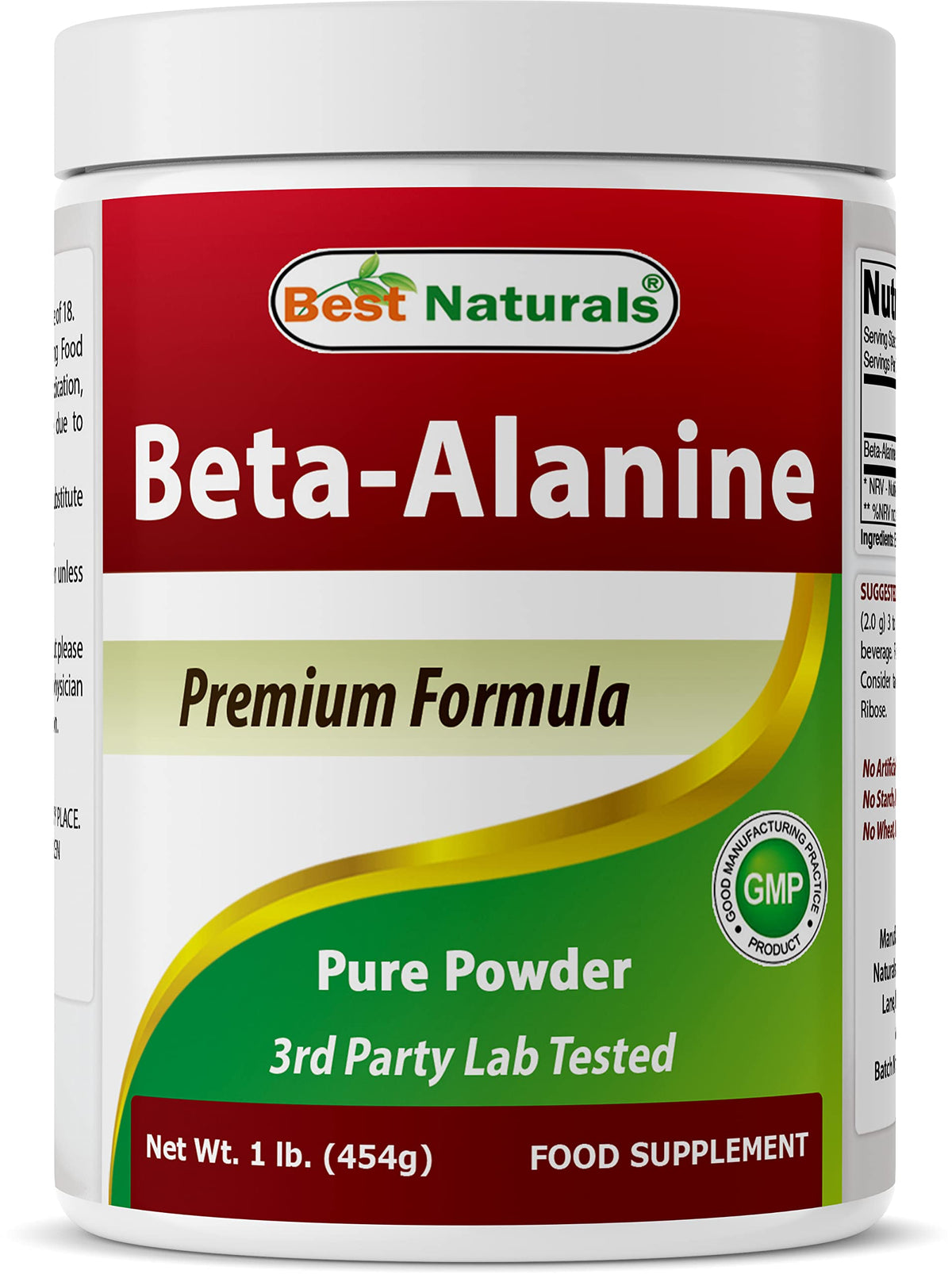 Best Naturals Beta Alanina en pote de polvo para entrenar diariamente