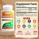 Best Naturals Betaine HCL: cápsulas visibles para uso diario