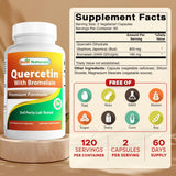 Botella de Best Naturals Quercetina con Bromelina, fácil de tragar