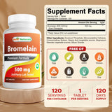 Bote de bromelina Best Naturals con 120 tabletas, conveniente para diario.