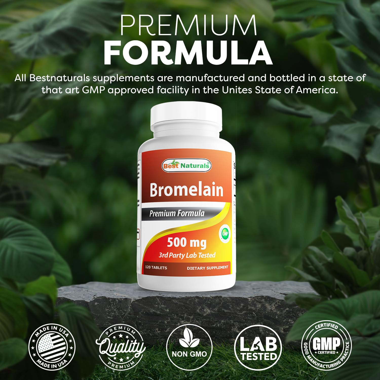 Best Naturals Bromelina sin alérgenos para mayor seguridad.