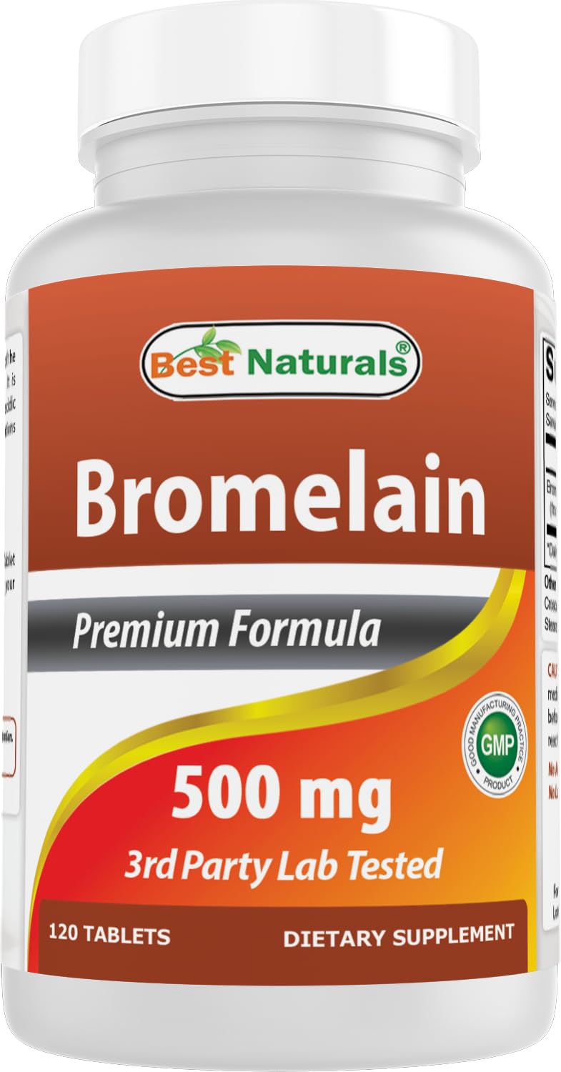 Tabletas de bromelina Best Naturals de 500 mg para apoyar la digestión.