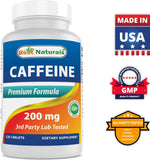 Best Naturals cafeína 200mg, preparación rápida para la mañana