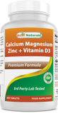 Best Naturals calcio magnesio zinc d3, botella para uso diario