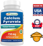 Best Naturals Calcio Piruvato: paquete de 3 frascos para uso prolongado.