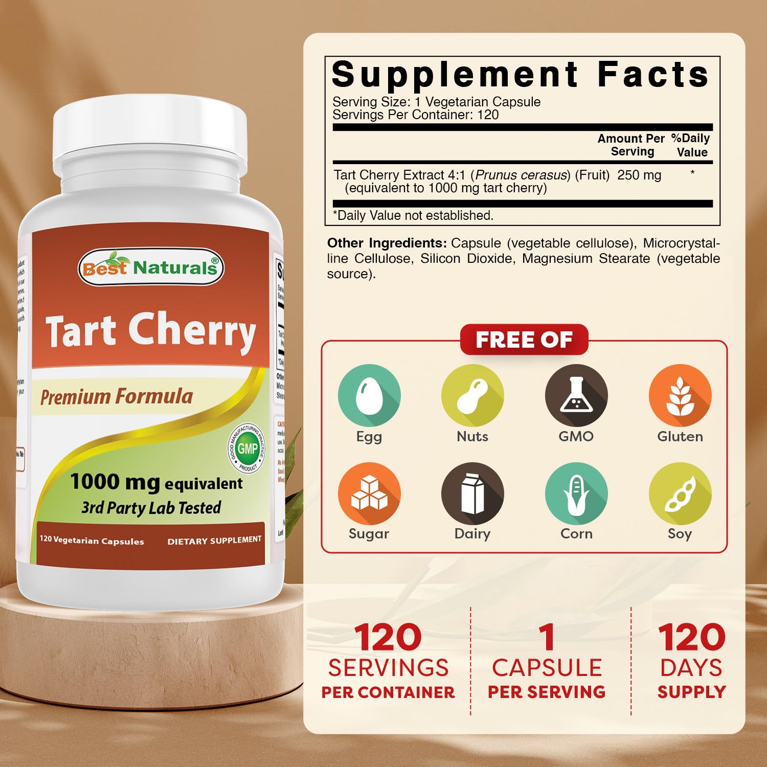 Best Naturals cápsulas de 1000 mg para dosis estable diaria.