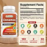 Best Naturals cápsulas canela 2000mg para uso diario