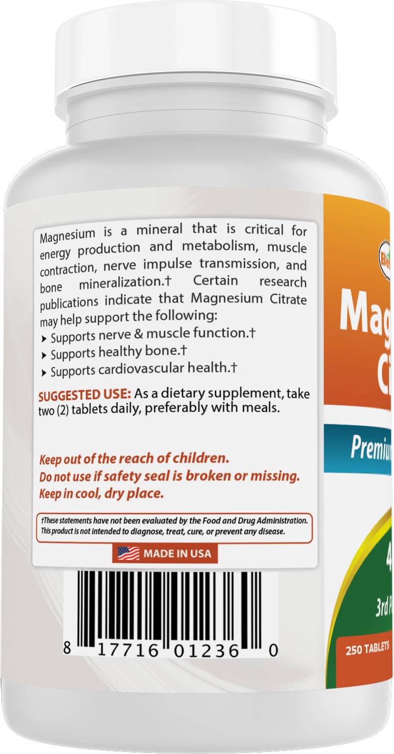 Uso diario de Best Naturals Citrato de Magnesio como parte de la rutina.
