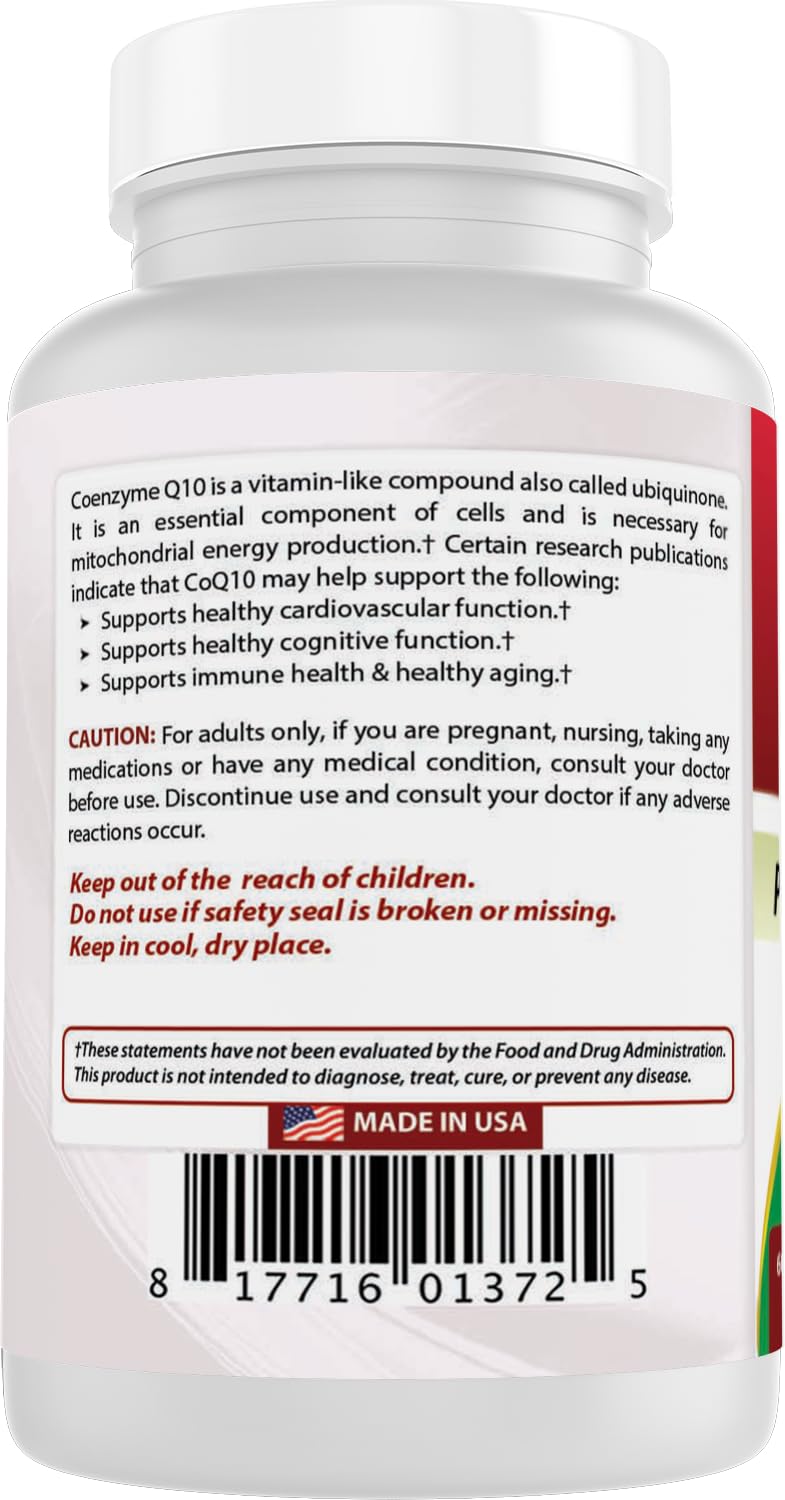 Best Naturals CoQ10 600 mg lista de ingredientes sin alérgenos.