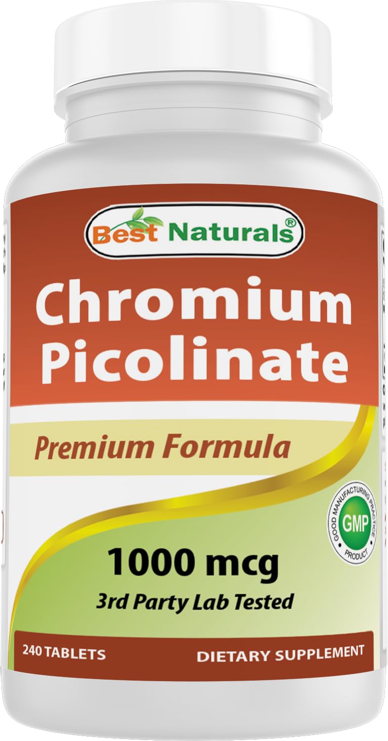 Best Naturals cromio picolinato 1000mcg tabletas 240 – frasco para uso diario