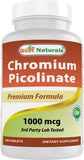 Best Naturals cromio picolinato 1000mcg tabletas 240 – frasco para uso diario
