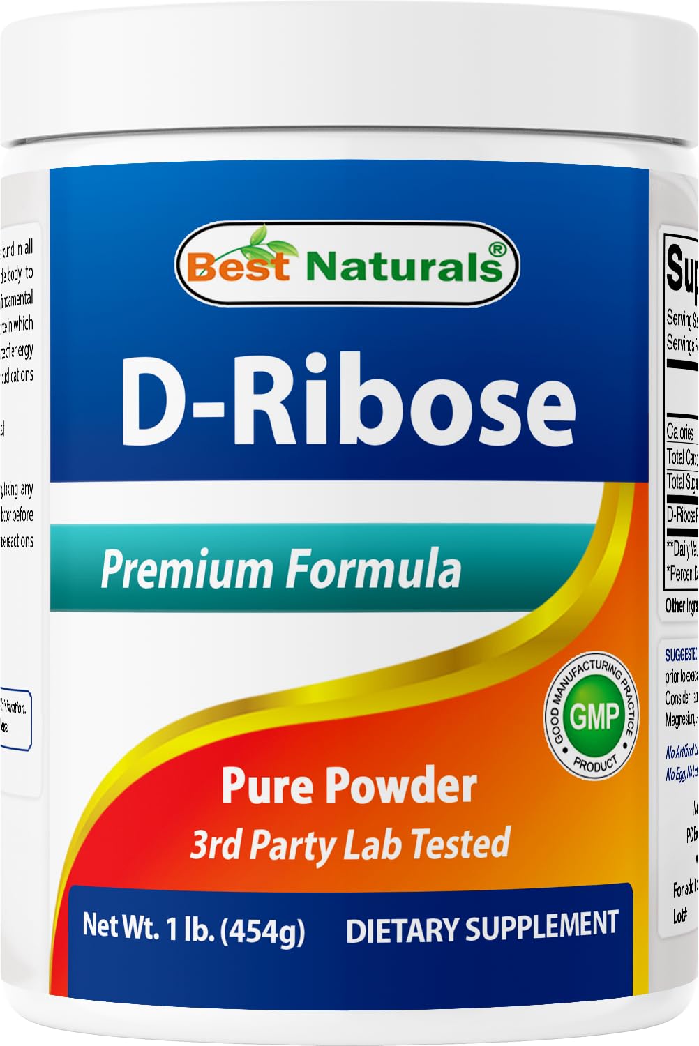 Best Naturals D-Ribosa en polvo, empaque de 1 libra para uso diario