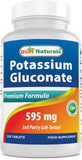 Best Naturals gluconato de potasio, tableta en frasco; apoyo diario de potasio para la dieta.