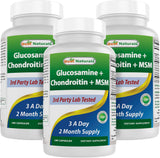 Best Naturals glucosamina condroitina MSM bote con cápsulas para movilidad diaria