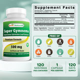 Best Naturals Gymnema Sylvestre — cápsulas vegetarianas fáciles de tragar