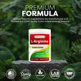 Producto hecho en Estados Unidos con certificación GMP de Best Naturals L-Arginina