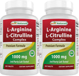 Botella de Best Naturals L-Arginina L-Citrulina para energía diaria.
