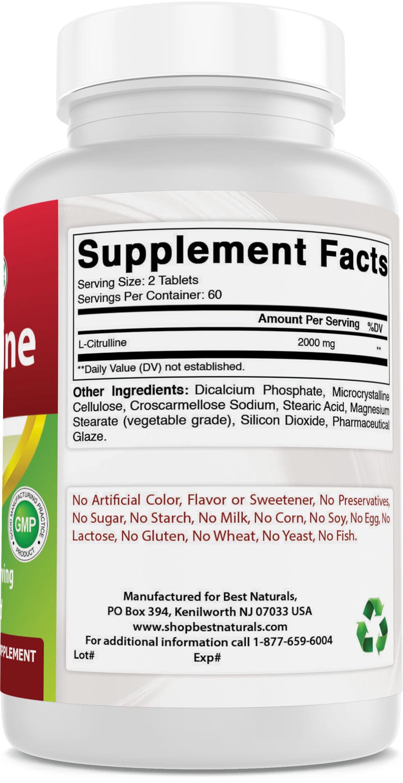 Uso diario con agua: Best Naturals L-Citrulina en acción