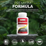 Best Naturals L-Glutamina fabricado en EE.UU. con proceso GMP