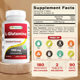 Best Naturals L-Glutamina detalle de tableta, 1000 mg por toma