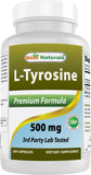 Best Naturals L-Tirosina en bote, cápsulas para mayor alerta mental.