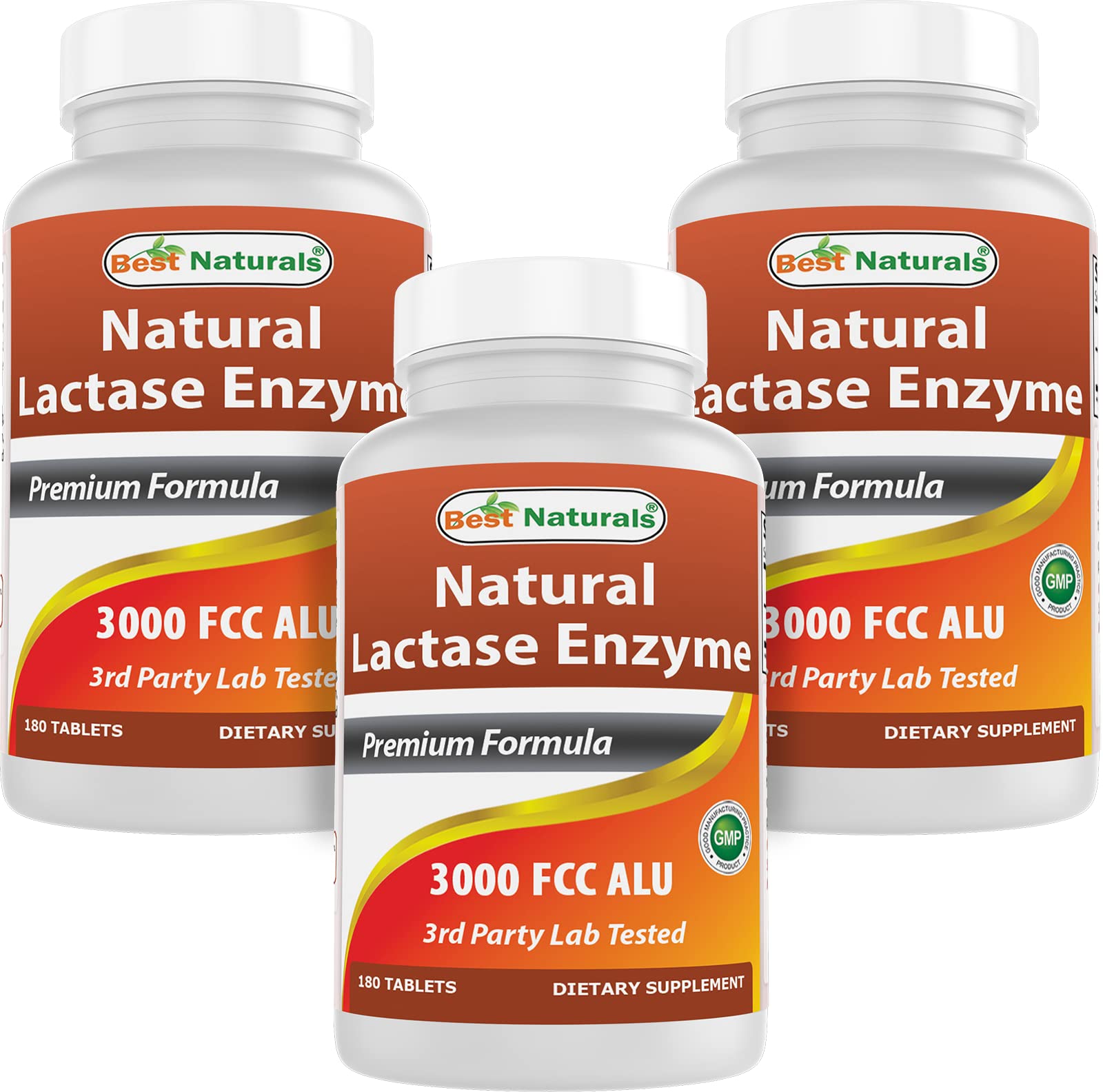 Best Naturals lactasa enzima de acción rápida, bote de tabletas para digestión suave.
