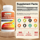 Best Naturals Lactasa rápida, envase lateral: ayuda a digerir productos lácteos con facilidad.