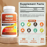 Best Naturals Lactase 9000 FCC ALU, alta potencia para comidas con lácteos