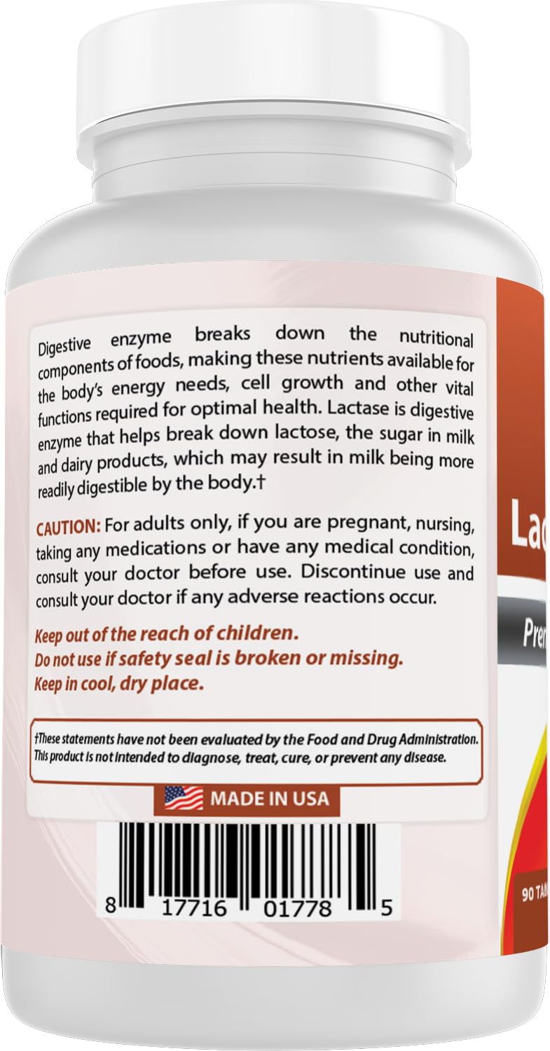 Best Naturals Lactase tableta sin sabor para tomar rápidamente