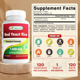 Best Naturals levadura de arroz rojo 1200 mg, botella práctica para el día a día.