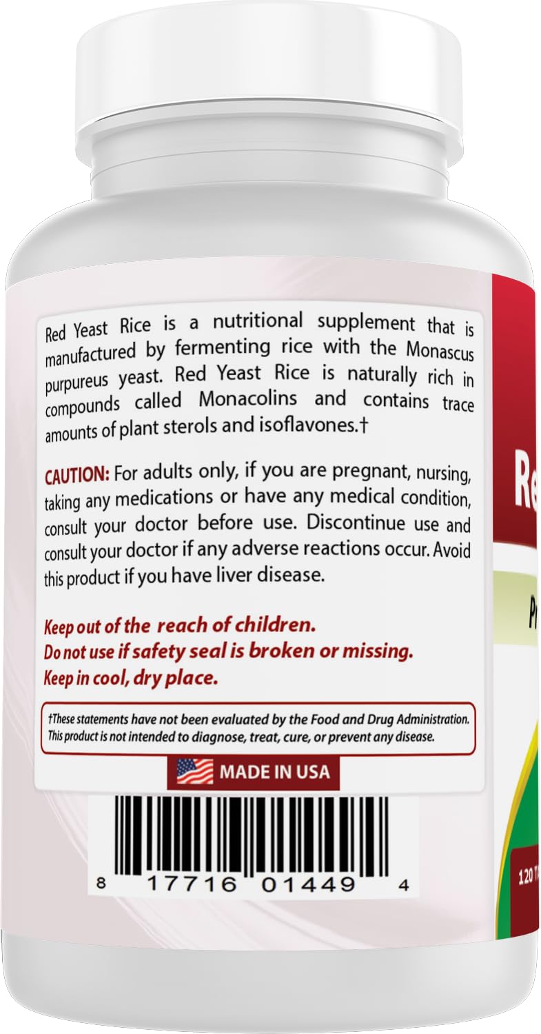 Best Naturals levadura de arroz rojo 1200 mg, calidad y seguridad garantizadas.