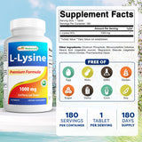 Best Naturals L-Lisina 1000 mg, vista trasera de la botella