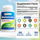 Best Naturals Melatonina 5 mg, tabletas en blister, consumo cómodo al acostarte