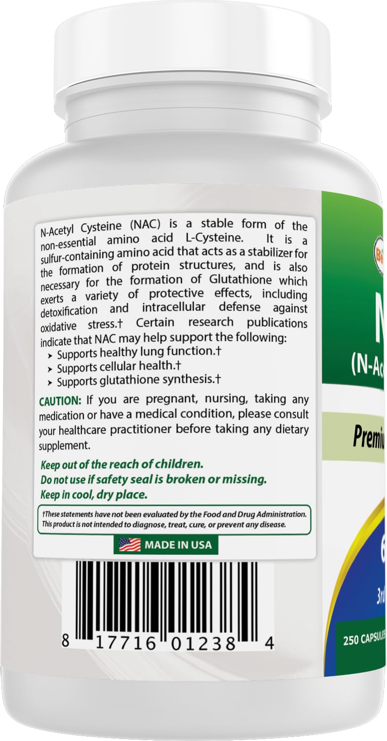 Best Naturals NAC imagen estante, fácil de incorporar en la rutina