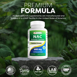 Best Naturals NAC sello seguridad, cumple GMP y pureza en cada frasco