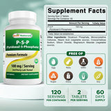 Best Naturals P5P forma activa, tabletas fáciles de tragar para rutina diaria.