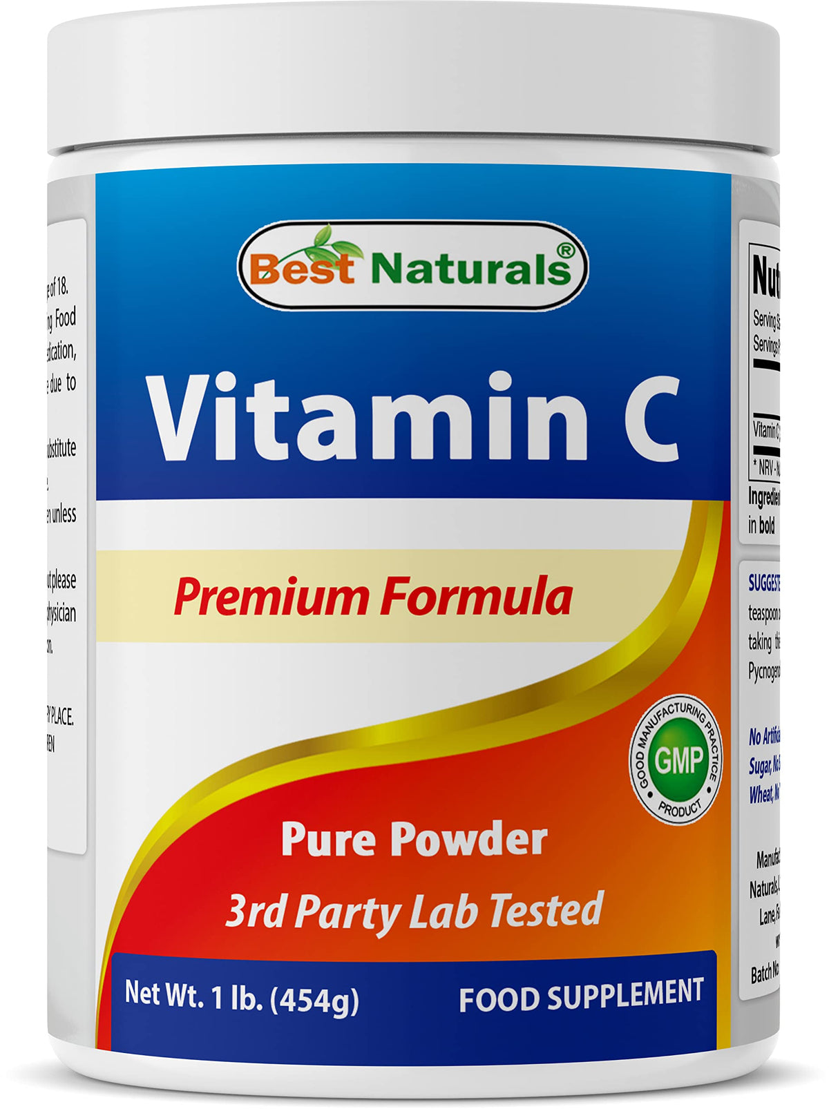 Best Naturals polvo vitamina C 454 g, para apoyar el sistema inmune.