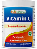 Best Naturals polvo vitamina C 454 g, para apoyar el sistema inmune.