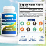 Best Naturals Pregnenolona: etiqueta clara, información de dosis y pureza visible.